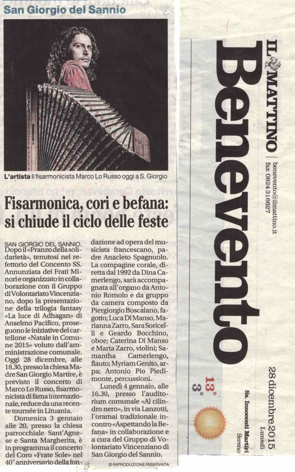 Il Mattino 28 dicembre 2015