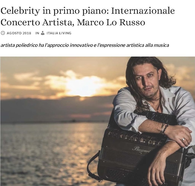 Celebrity in primo piano Concertista internazionale Artista Marco Lo Russo Italia Living