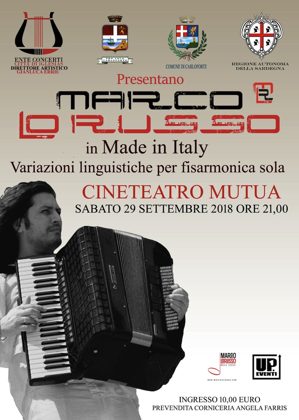 Marco Lo Russo Teatro Mutua Carloforte Sardegna Ente concerti città di Iglesias