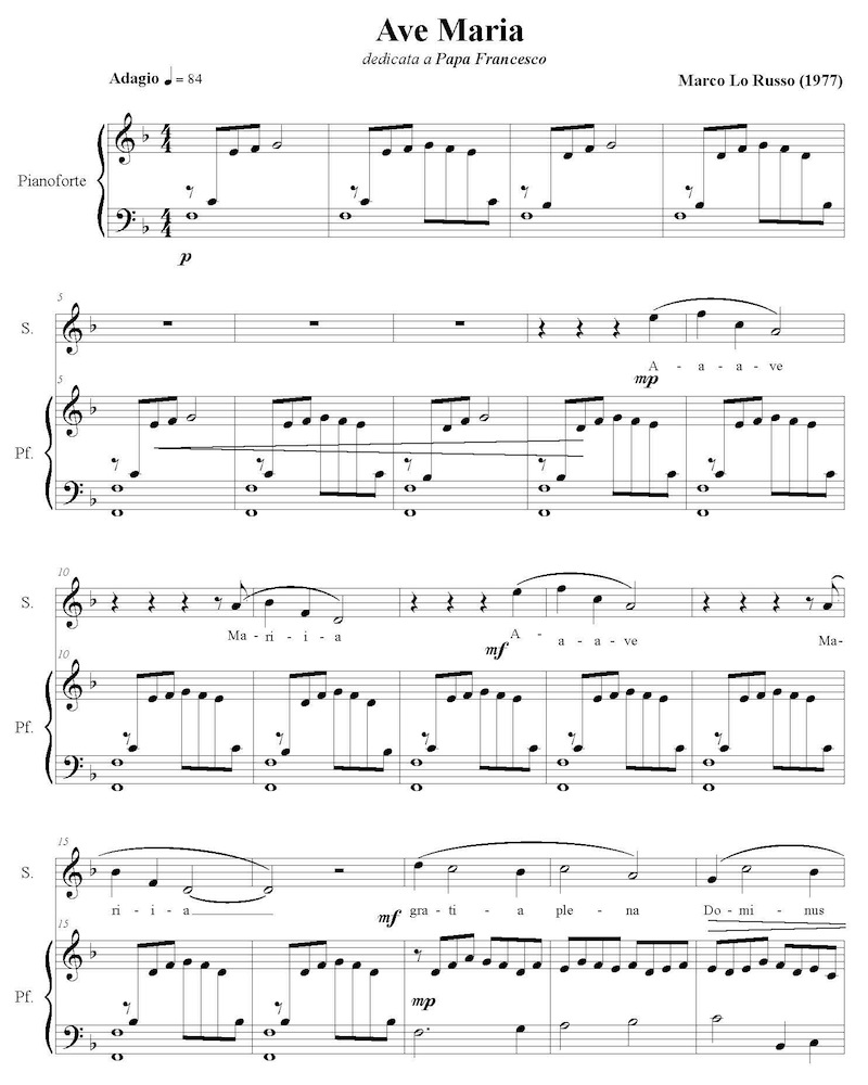 Ave Maria sheet music music score by Marco Lo Russo